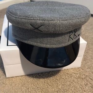 Gray and Black Tweed Flat Cap